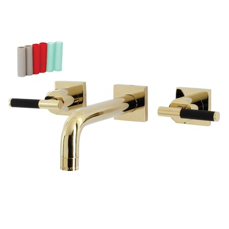 Kingston Brass KS6122CKL Two-Handle Wall Mount Bathroom Faucet, Polished Brass KS6122CKL
